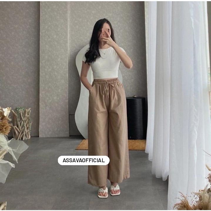 WIDI KULOT PANTS BAHAN KATUN CIGARET / Wanita Casual Modern / WIDI KULOT PANTS / KULOT JUMBO CELANA KULOT WANITA - YUNA PANTS