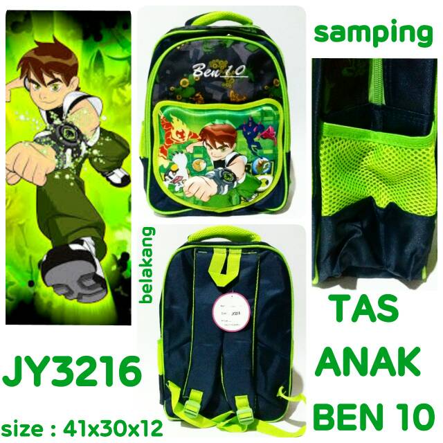 Tas sekolah ransel backpack anak Paud TK cowok karakter Ben10JY3216 tas punggung anak murah dan baru