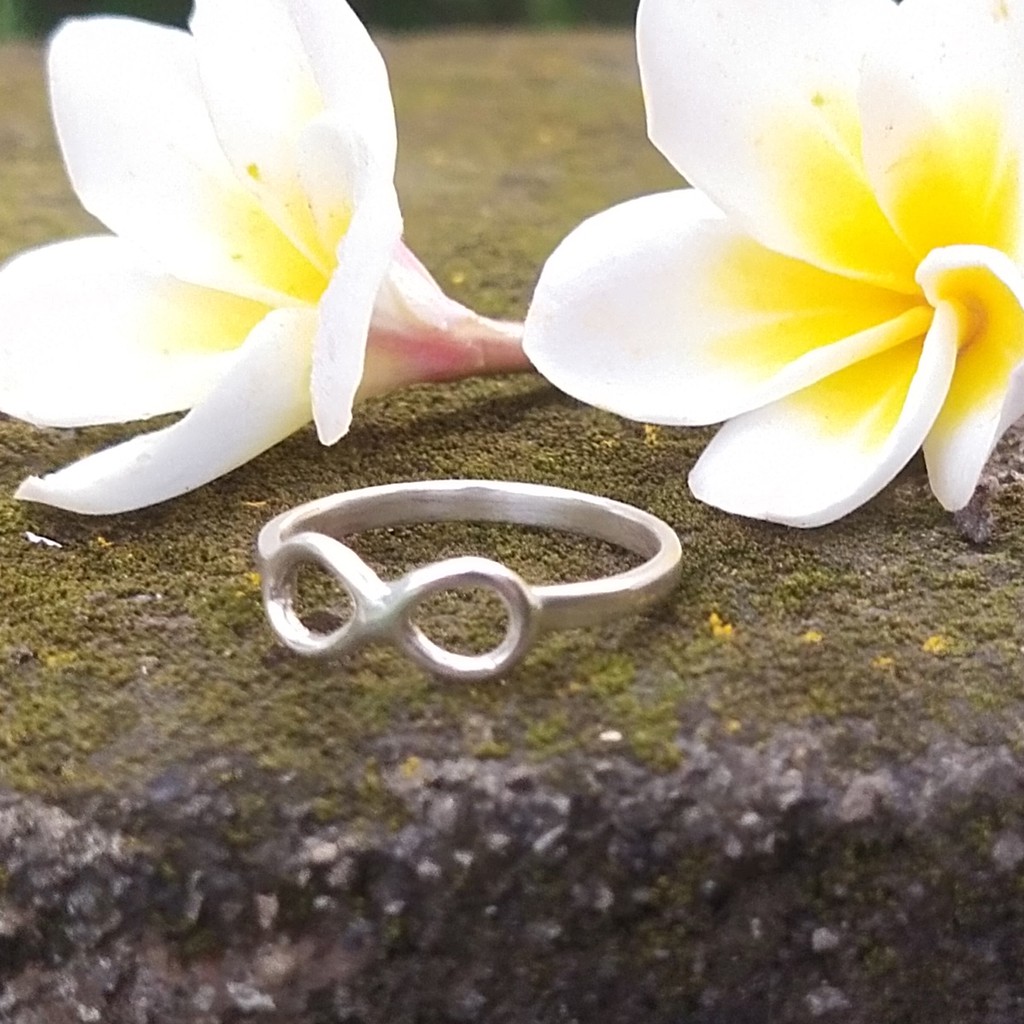 Cincin Ring Perak Silver Bali Polos Simple Infinity Delapan Pita Pria Laki Wanita Custom Asli 925