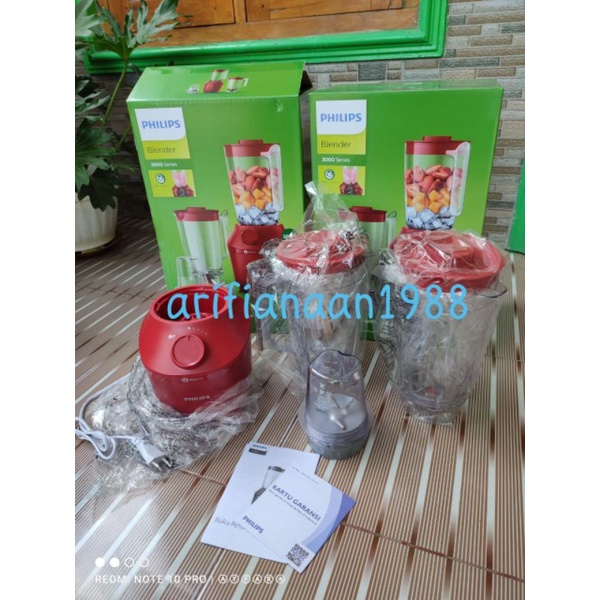 Blender  philips hr2221 plastik 2liter  hijau abu merah New,Garansi resmi + Bonus