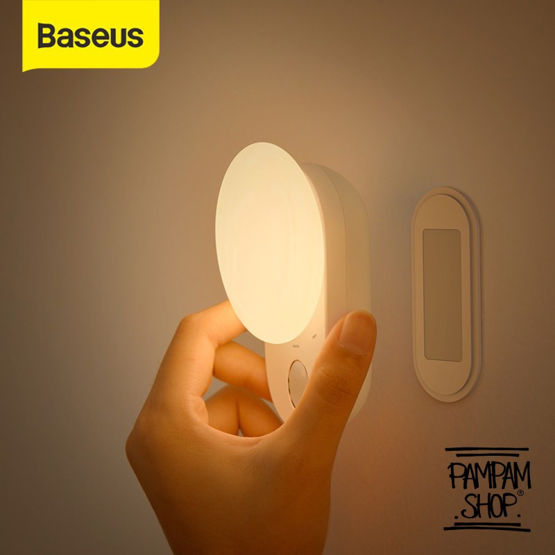 BASEUS ORIGINAL Full Moon Human Body Lampu Tidur Dinding LED Sensor Otomatis Malam Automatic