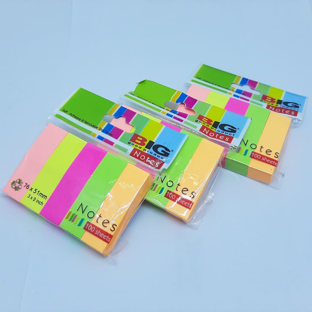 POST IT  BIG  WARNA TUMPUK/WARNA-WARNI-76X51  5 WARNA-WARNI
