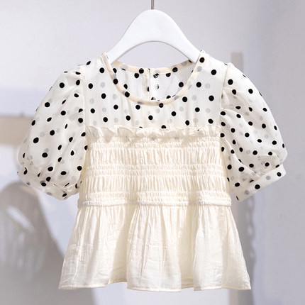 SSP59-Setelan Set Anak Perempuan Polka Top + Kulot Pants