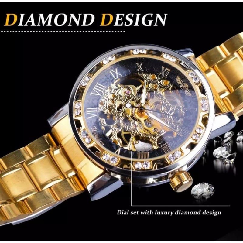 Jual Winner Diamond Jam Tangan Automatic Tanpa Baterai Otomatis Jam