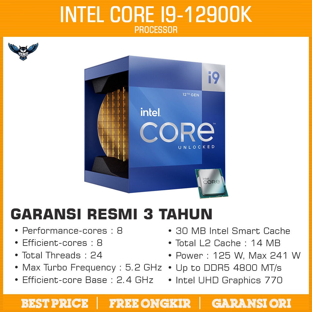 Intel Core i9 12900K Box | 5.2Ghz 16C 24T | Gen 12 LGA1700 Alder Lake