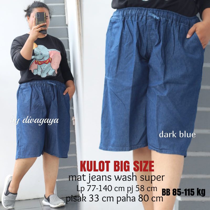 Kulot  Pendek Big Size Polosan  BB 85-115 KG