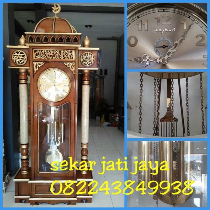 Lemari Masjid Jam Junghans Asli Made In Germany Original Jati Mewah