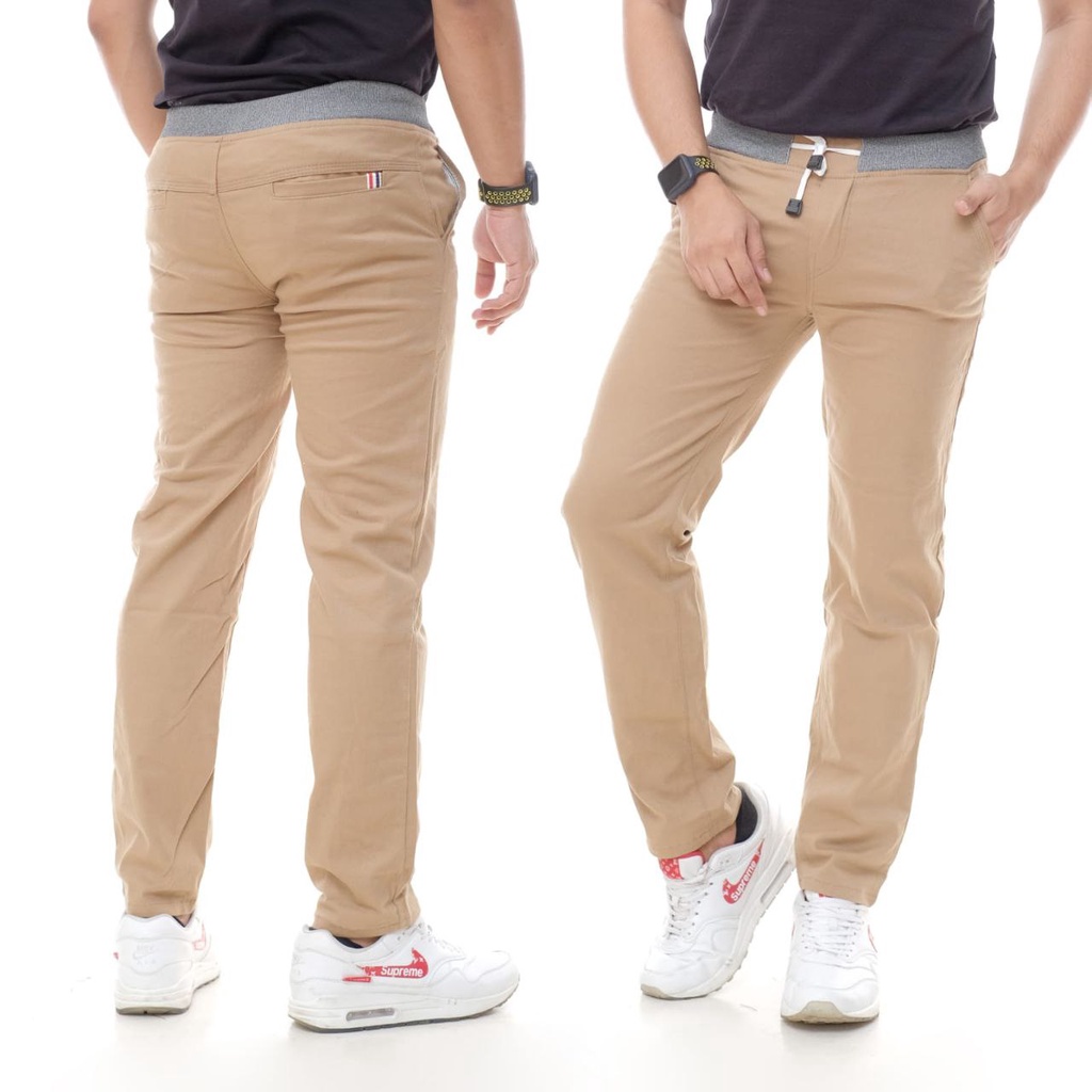 Celana Chinos Panjang Pria Dewasa Celana Chino Panjang Pinggang Kolor Cinos Rib Bahan Melar Celana Panjang Pria STOOPEER SHOP