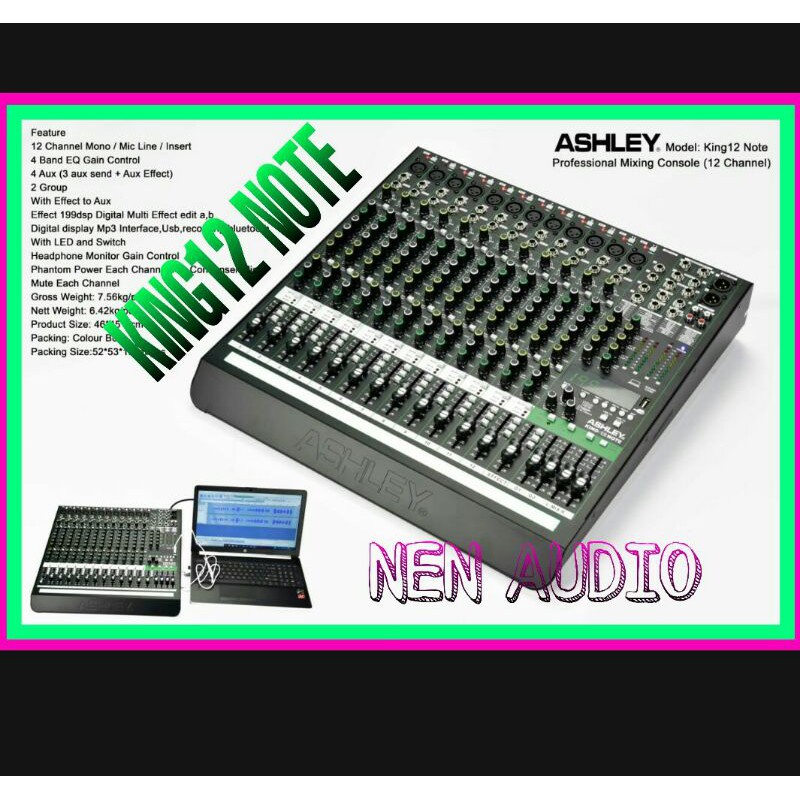 Mixer Ashley King12 Note Original Ashley Soundcard Recording