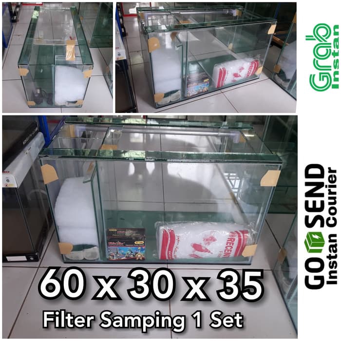 Aquarium 60x30x35 filter samping Murmer (1set)