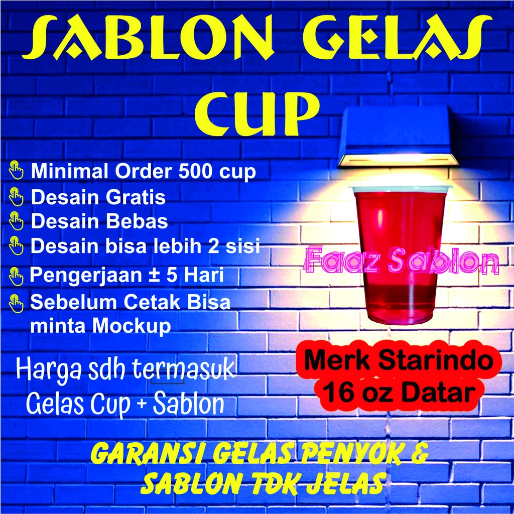 Sablon Cup STARINDO 16oz 7gram Model Datar