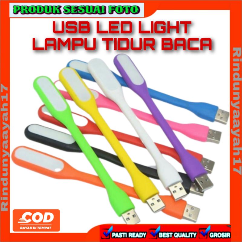 [RA] USB LED LIGHT LAMPU TIDUR BACA POWERBANK TERANG AWET