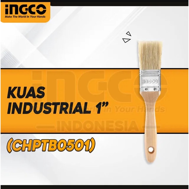 INGCO CHPTB0501 Kuas Cat Industrial Bulu Gagang Kayu Ukuran 1 Inch