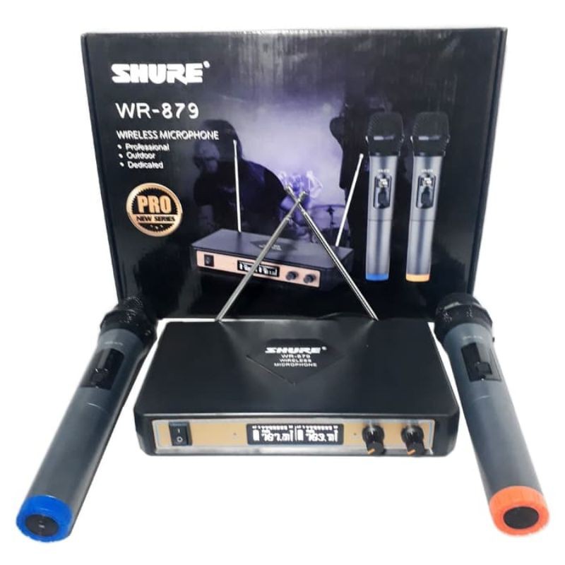 mic wireless shure wr 879 double mic/mic shure wr879 mic handle/wireless microphone/karaoke ktv