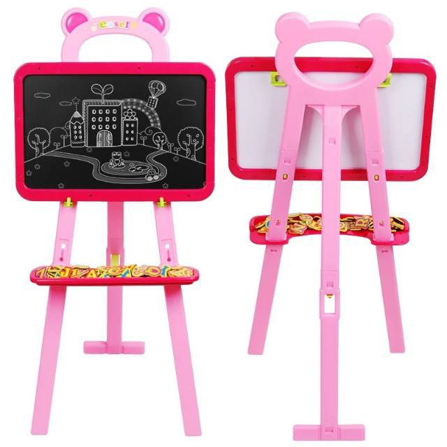 Learning Easel Papan Tulis Anak Papan Mainan Anak Puzzle Anak Wooden Toys Mainan Kayu Puzzle Huruf