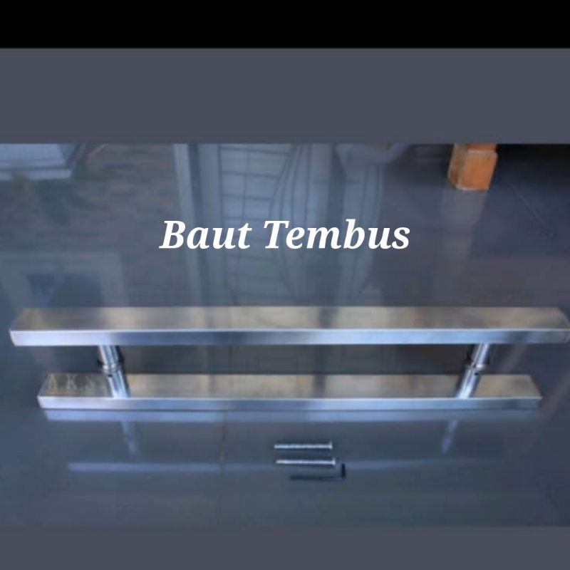 Gagang pintu rumah stainless Baut tembus 45cm 60cm - Handle pintu kaki tembus Kaca indomart kantor