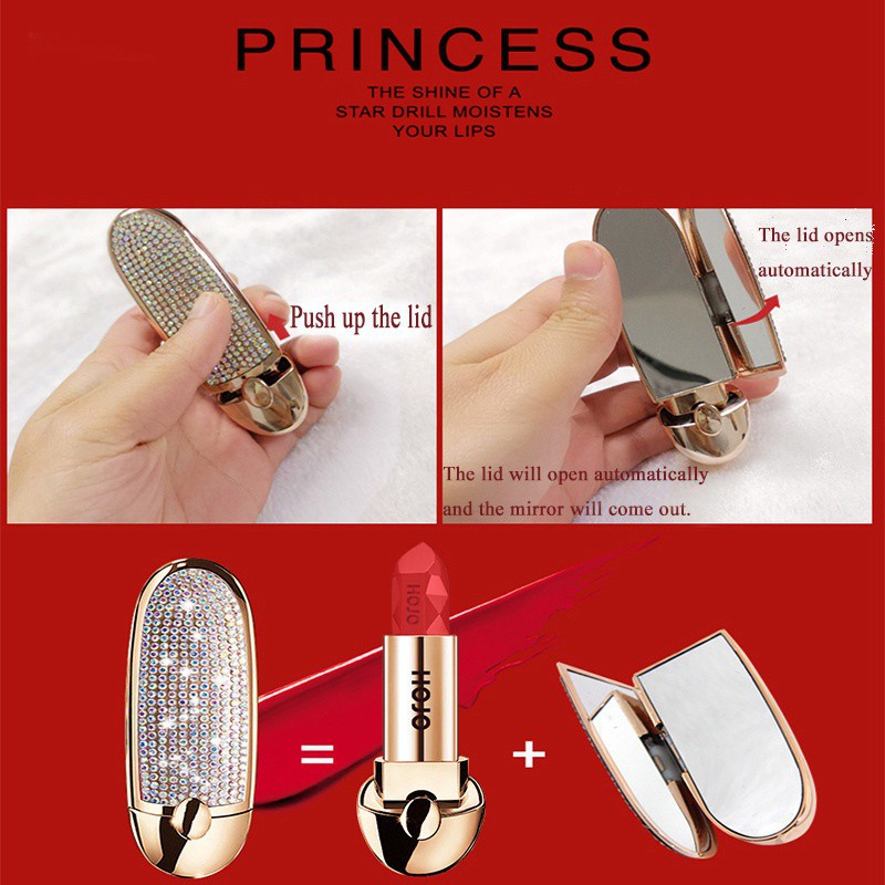 beauty.corner HOJO Lipstick Matte Cair Anti Air Tahan Lama dengan Cermin