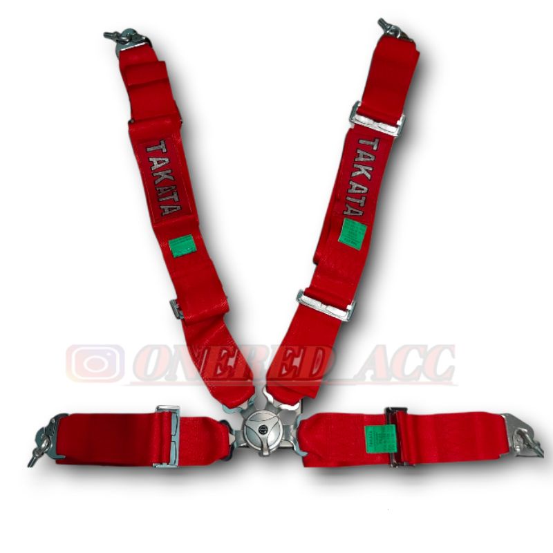 seat belt takata 4 titik racing / seatbelt racing takata merah 4 point