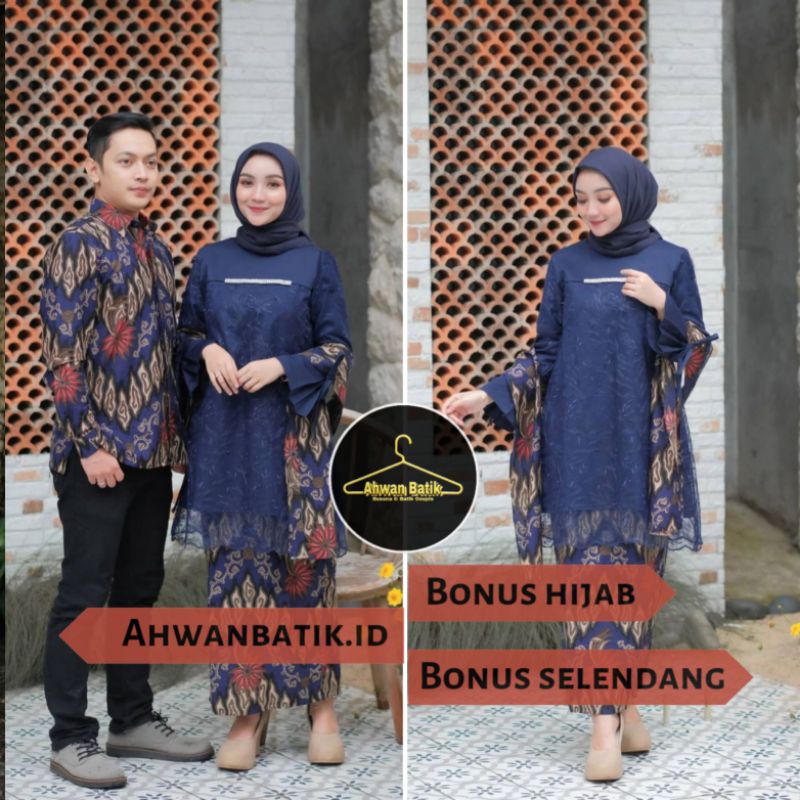 kebaya batik couple anjani navy / kebaya lamaran