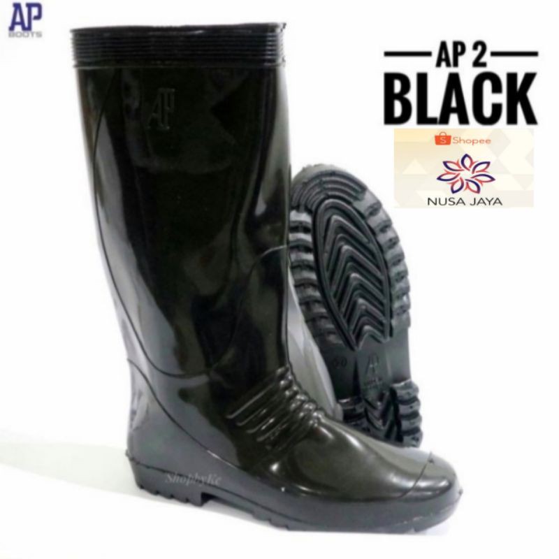 Sepatu Boots AP Black 2 Panjang / AP Boots Black 2 Panjang