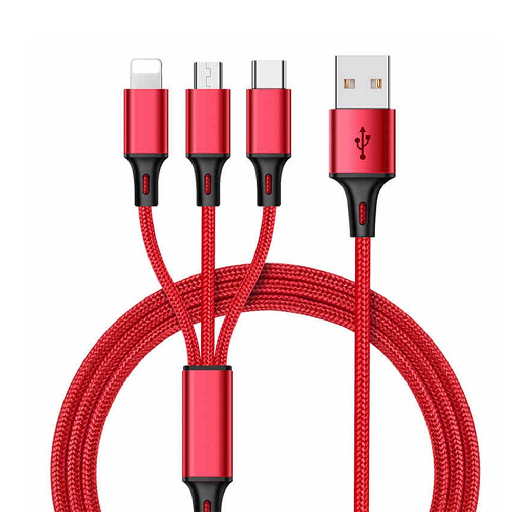 1.2m 3in1 Kabel USB Data Lightning Micro USB Type C