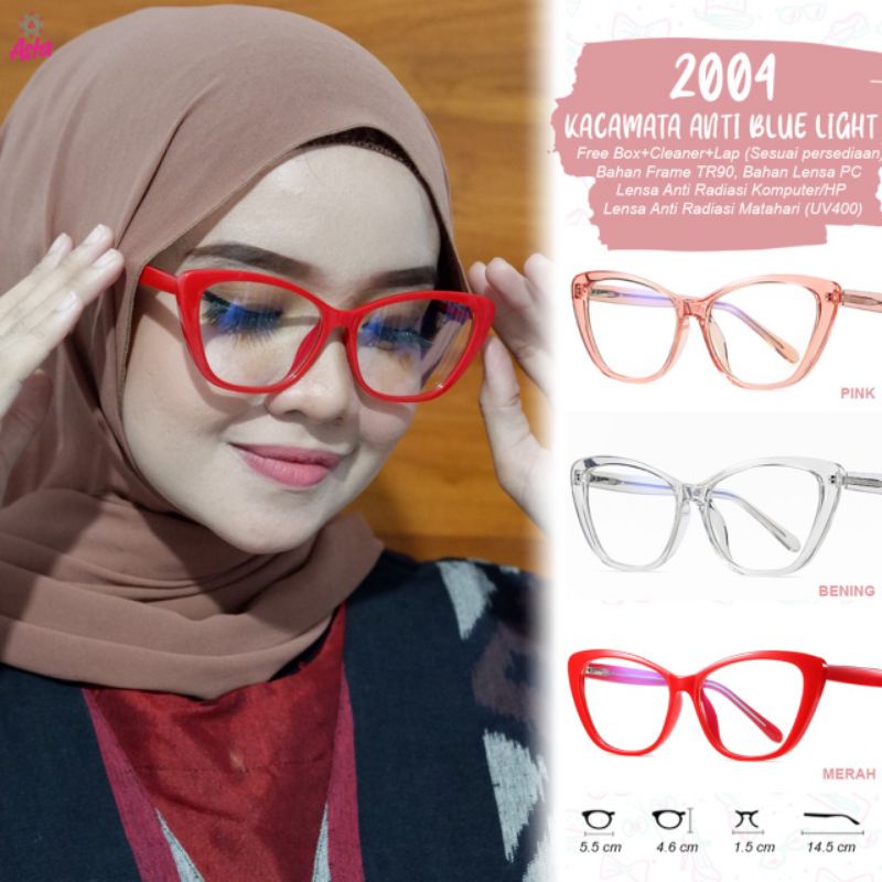 Asta 2004 | Original | Kacamata Terbaru Kekinian | Kacamata Anti Blue Light | Kacamata Frame TR90 + 