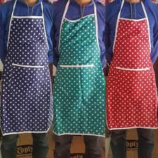 CELEMEK KAIN MOTIF POLKADOT / CELEMEK DAPUR / CELEMEK MASAK