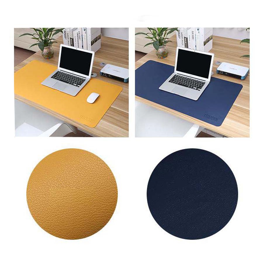 Mouse Pad PU Leather XL Double Side navy orange