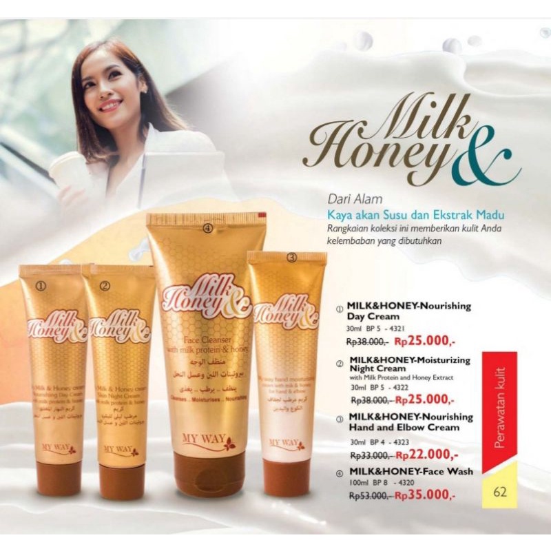 My Way Milk & Honey hand &elbow cream 30ml dan cream day 30ml.......