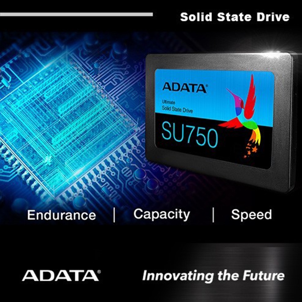 Paket SSD &amp; CADDY ADATA SU750 512GB 2.5&quot; SATA III 3D NAND Flash