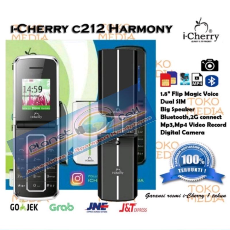 HP iCHERRY HARMONY-MODEL LIPAT-DUAL SIM GSM-MP3-FM RADIO-CAMERA-GARANSI RESMI