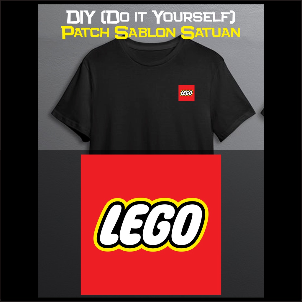 STIKER BAJU LEGO PATCH SABLON SATUAN DIY AKSESORIS FASHION KAOS PRIA