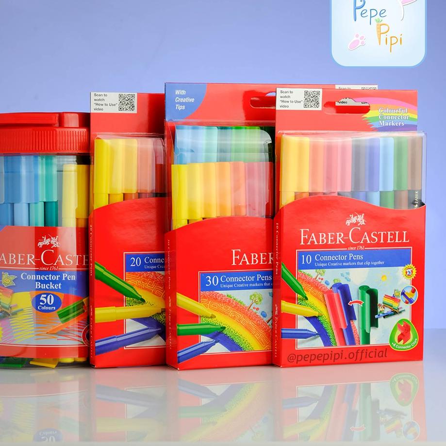 

[QYA9T5640] Spidol Connector Pen Faber Castell 10, 20, 30 dan 50 Pcs Sepidol Warna Colour Color