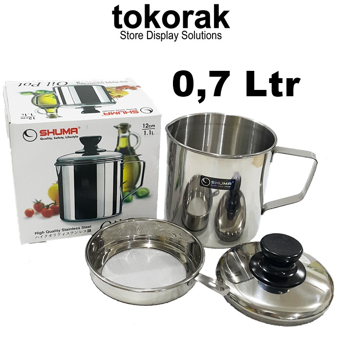 OILPOT TEMPAT PENYARING MINYAK 1100 700 ML SHUMA OIL POT STAINLESS