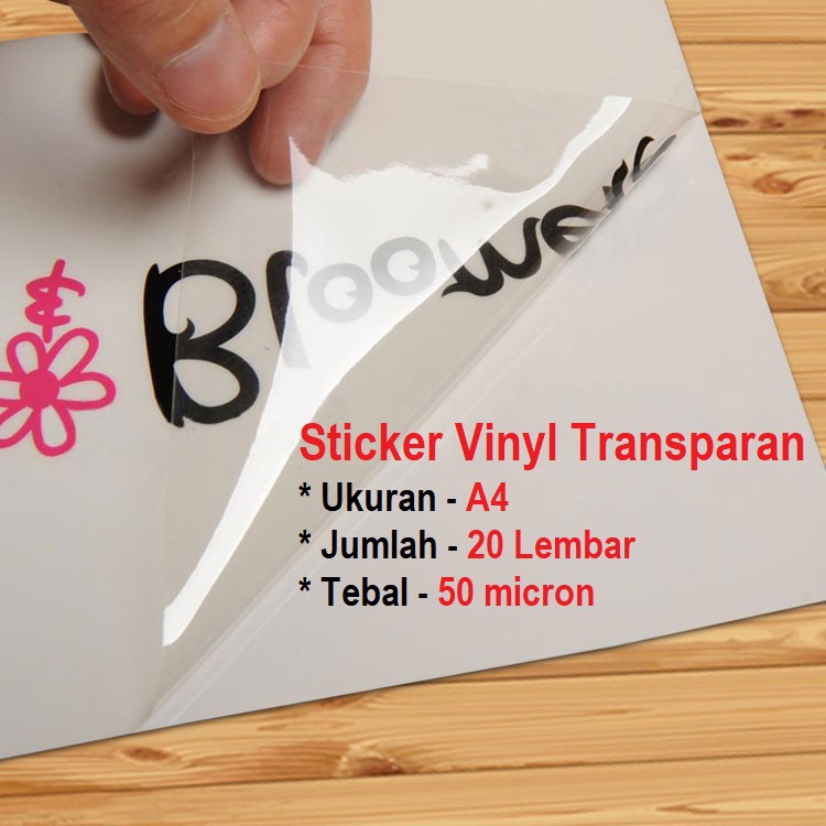 

A4 Sticker Stiker Vinyl Transparan Bening - 20 Lembar