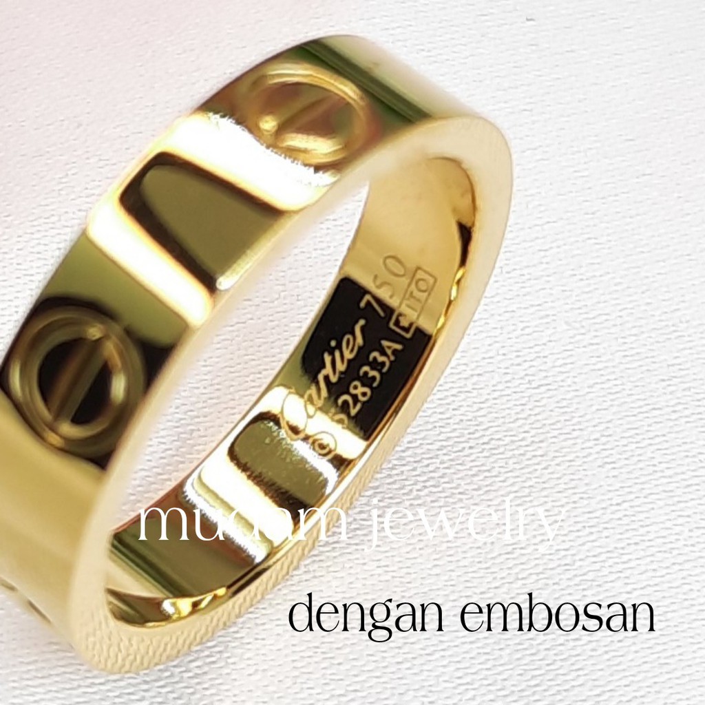 Cincin Unisex Titanium Ctr Polos ( Tampak Diamonds ) Tersedia Warna Rosegold, Gold dan Silver