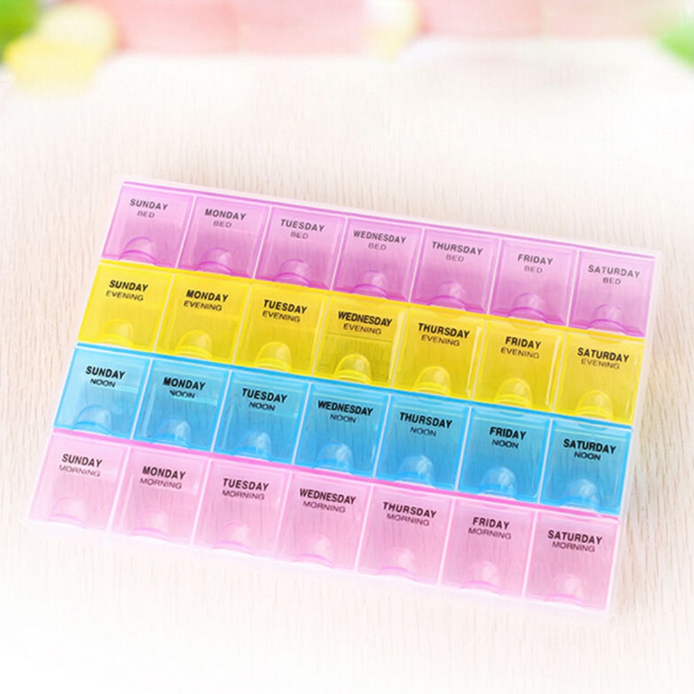 {LUCKID}Weekly 7 Days Tablet Pill Box Holder Medicine Storage Organizer Case Container