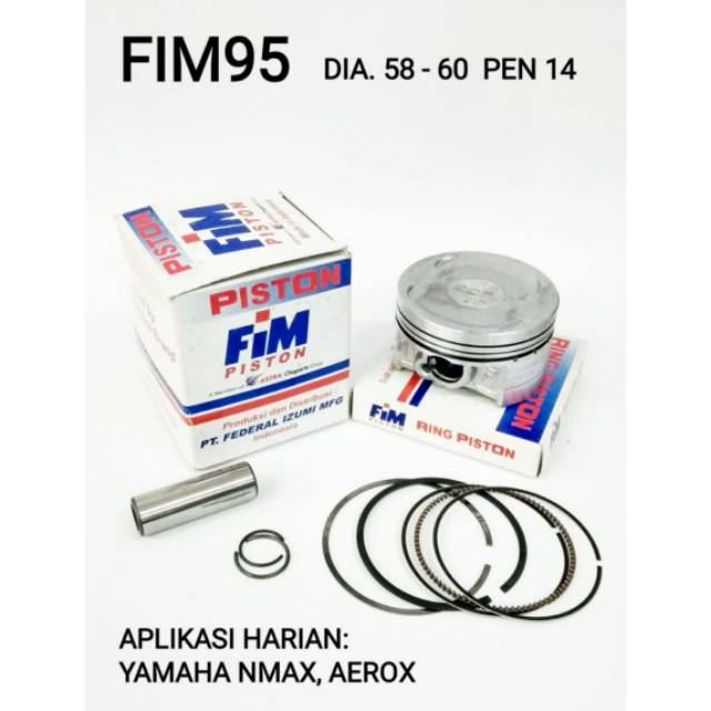 Piston Kit FIM Yamaha NMax Old/New, Aerox 155 Pen/Pin 14 Oversize std 50 100 150 200