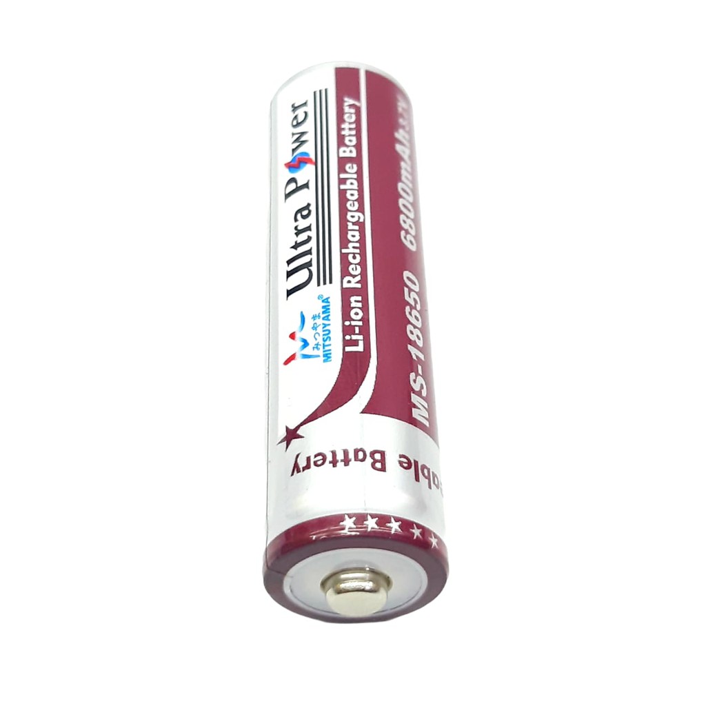 Baterai 18650 Charger MITSUYAMA Li-ion 3.7v - 6800mAh Warna Coklat Plus Timbul