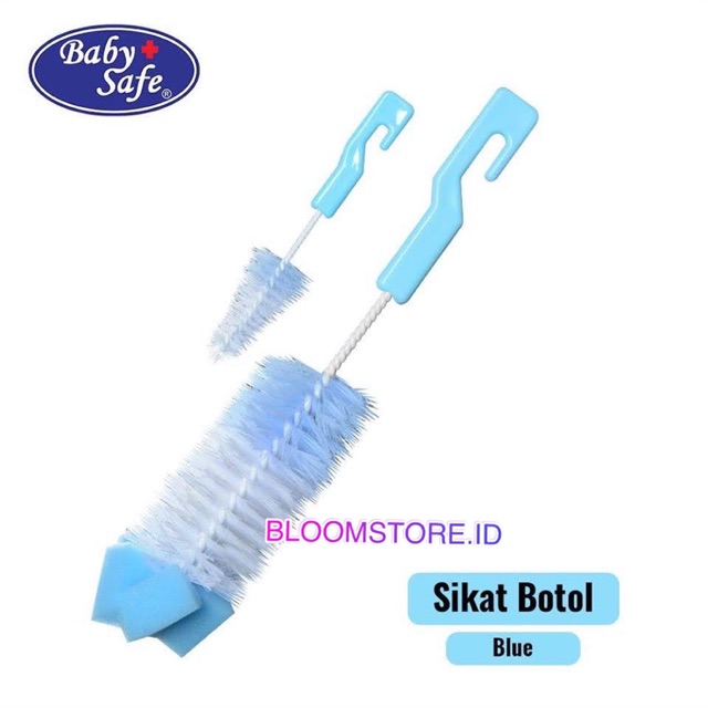 BABY SAFE Babysafe Bottle Brush Sikat Pembersih Botol Susu and Teat Nipple Dot Nylon Cleaning Brush Busa Murah BabySafe BD037 BD037-1 BD 037 037-1