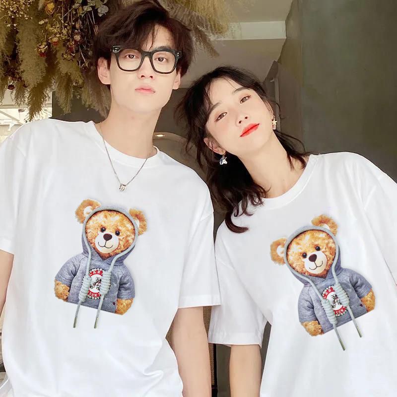 [littlecrab] Kaos Oversize Teddy Bear Cute Moschino Beruang Kaos Lucu Berkualitas T-shirt Bear Tali Korean Style