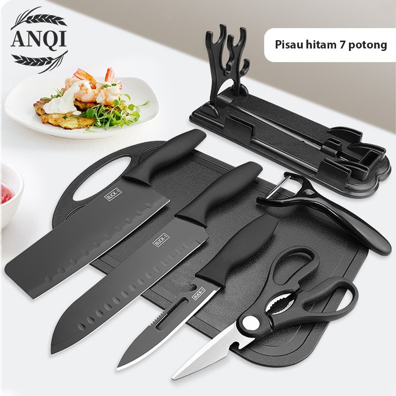 PISAU SET 7 IN 1 TALENAN / KITCHEN KNIFE SET / Pisau Dapur Set Potong Daging Dan Buah / VS-1820