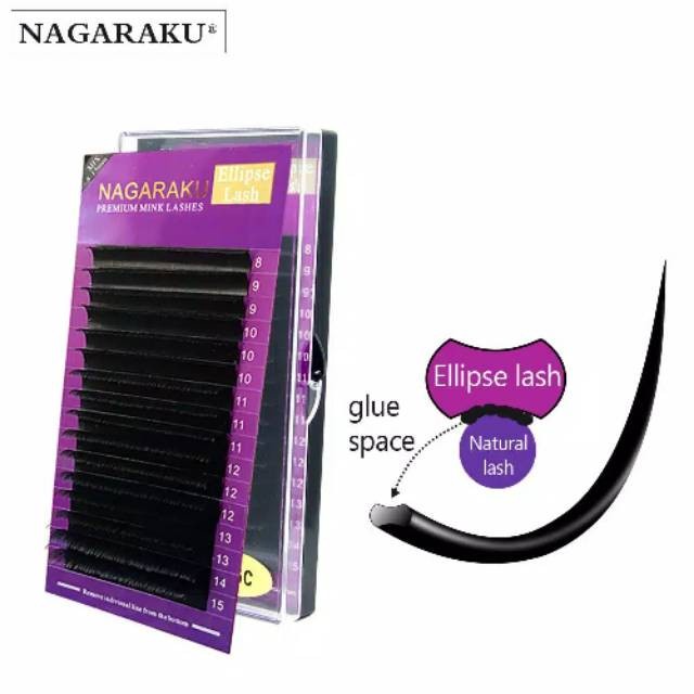 Nagaraku Ellipse Mix eyelash extension lembut Premium