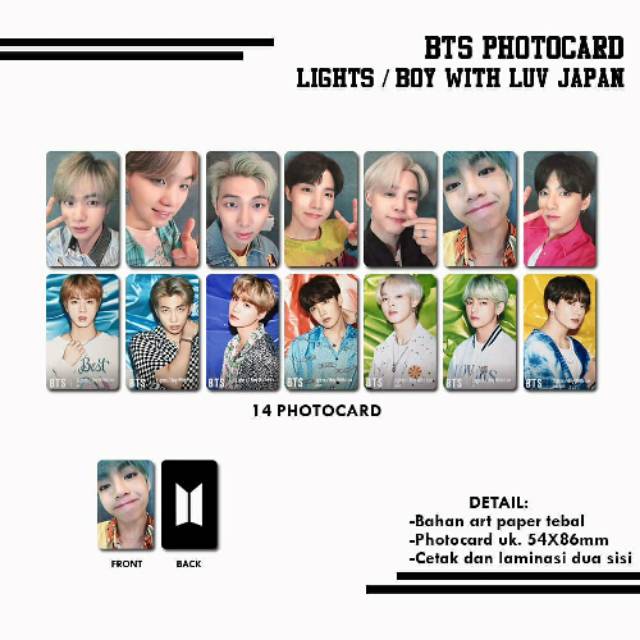 BTS PHOTOCARD - LIGHTS/BOY WITH LUV JAPAN
