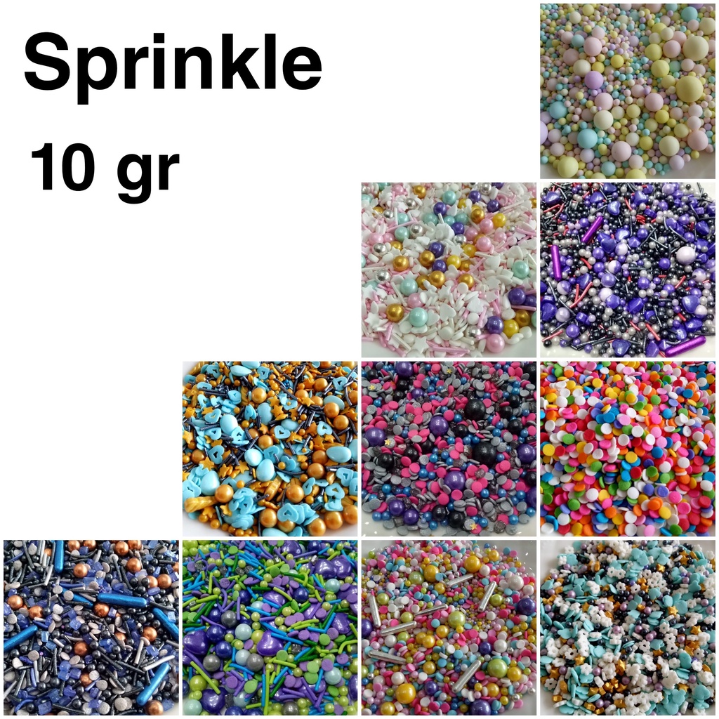 

aneka sprinkle /springkel/ gula edible / hiasan kue (10gr)