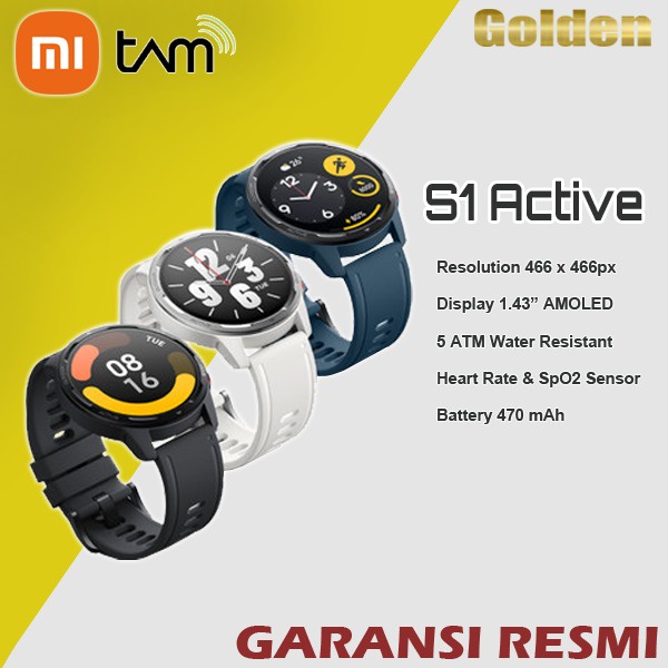 XIAOMI MI Watch S1 Active Amoled SmartWatch Garansi Resmi