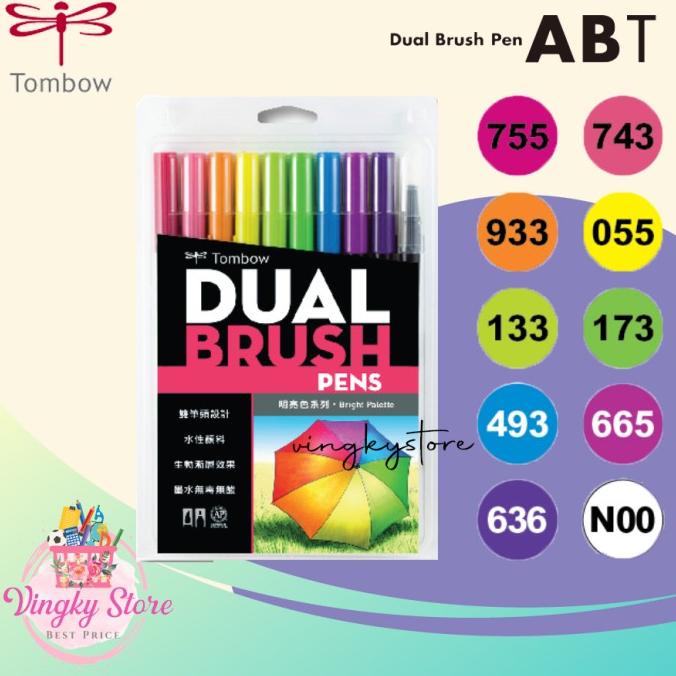 

[[COD]] Dual Brush Pen Tombow Bright Pallete isi 10pc PRODUK TERBATAS Kode 1160