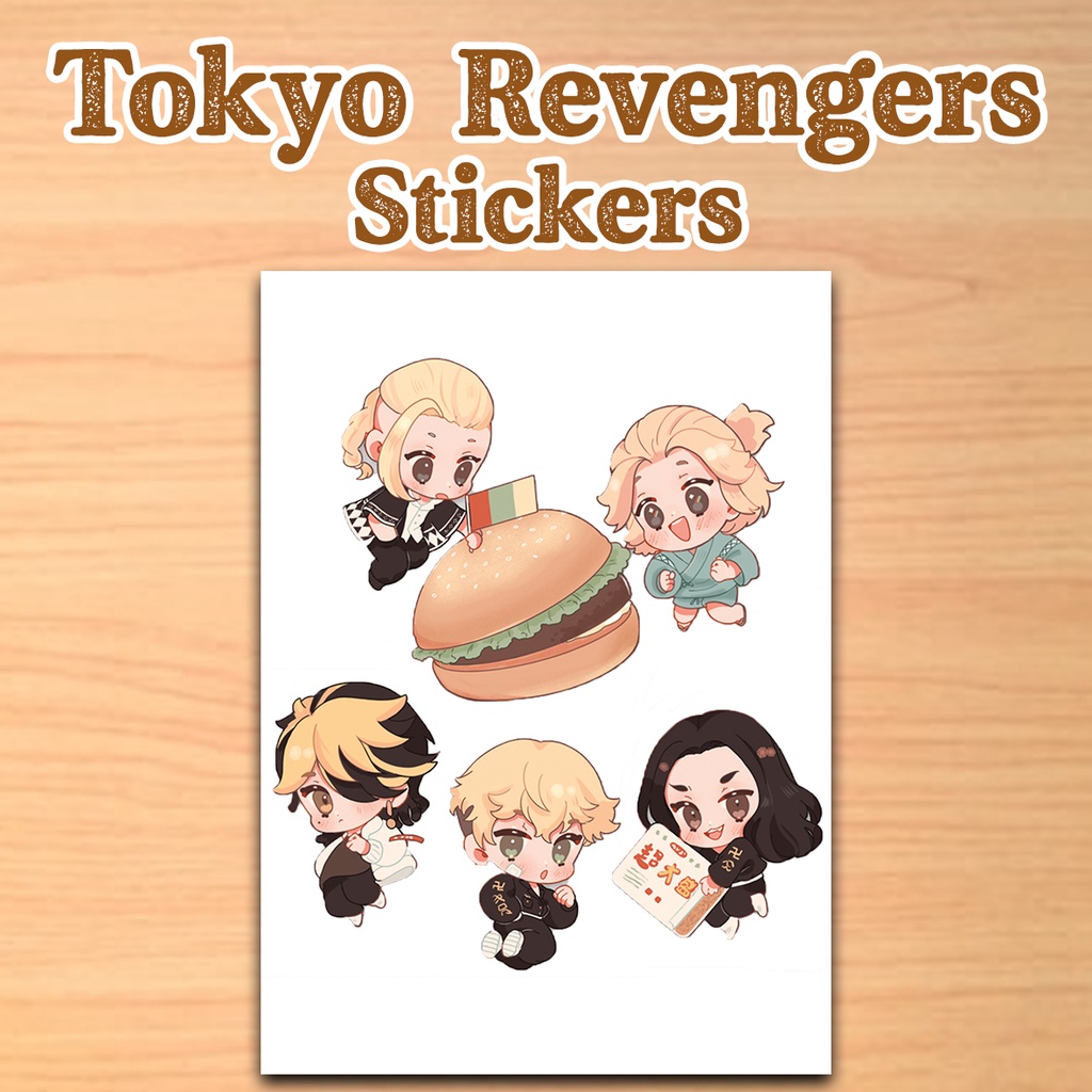 

Tokyo Revengers Sticker Sheet Stiker Waterproof Anti Air TokRev Chibi Stickers Toman Manji Gang Mikey Draken Takemichi Baji Chifuyu Kazutora Food Cute Anime