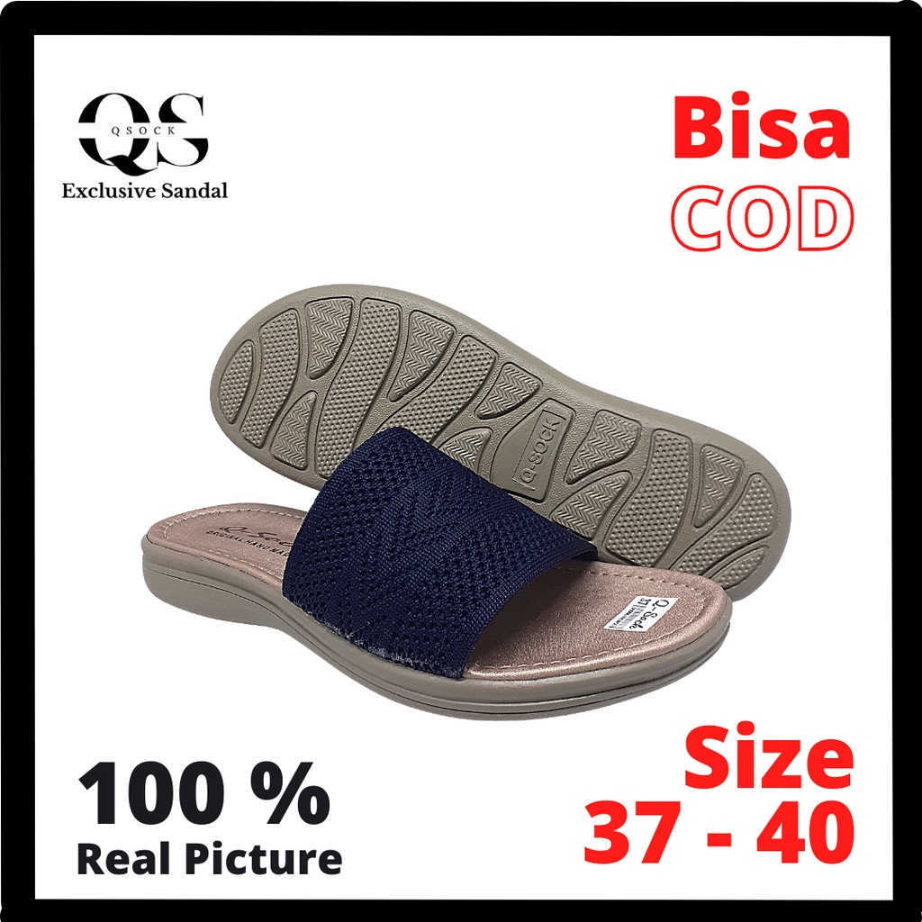 Sandal Wanita Slop Flat Rajut 05