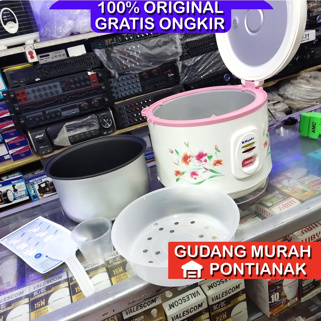 Ricecooker Miyako Anti Penyok dan Anti Karat MCM 507 Pink Bunga Magicom penanak nasi dan penghangat